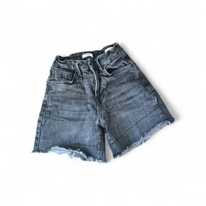 Forever 21 | Women's Frayed Hem Denim Shorts In Charcoal